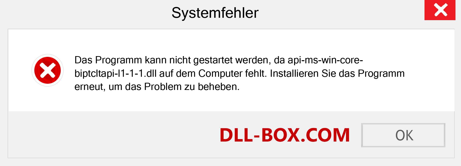 api-ms-win-core-biptcltapi-l1-1-1.dll-Datei fehlt?. Download für Windows 7, 8, 10 - Fix api-ms-win-core-biptcltapi-l1-1-1 dll Missing Error unter Windows, Fotos, Bildern