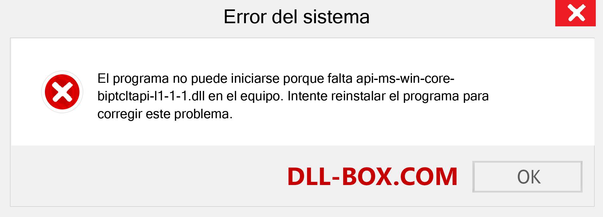 ¿Falta el archivo api-ms-win-core-biptcltapi-l1-1-1.dll ?. Descargar para Windows 7, 8, 10 - Corregir api-ms-win-core-biptcltapi-l1-1-1 dll Missing Error en Windows, fotos, imágenes
